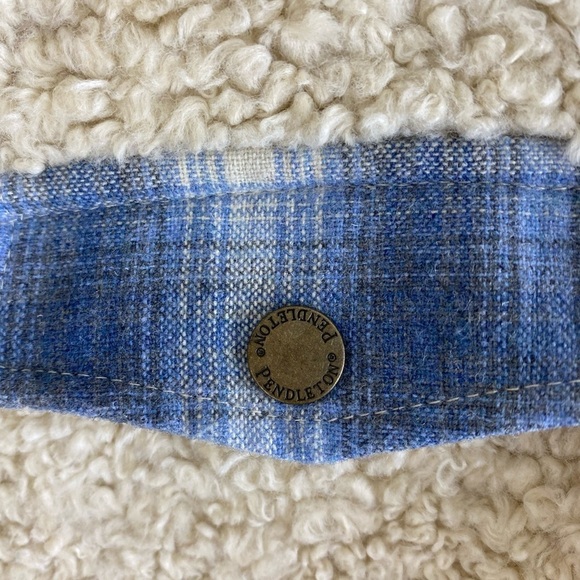 Pendleton Wool Blend Fuzzy Teddy Full Zip Cream Cozy‎ Warm Pockets Jacket Small - Picture 14 of 16